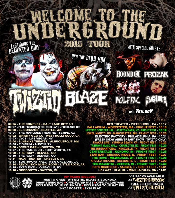 Twiztid and Prozak Welcome to the Underground Tour